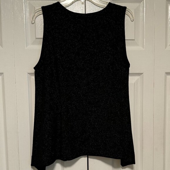 Nally & Millie Black Metallic Swing Tank Cardigan Set - Size Large/XLarge - Picture 8 of 10